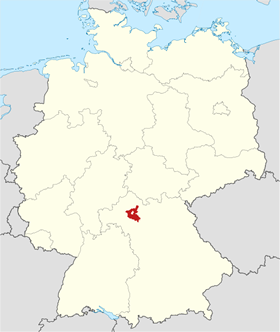 Map of Schweinfurt County in Bavaria
